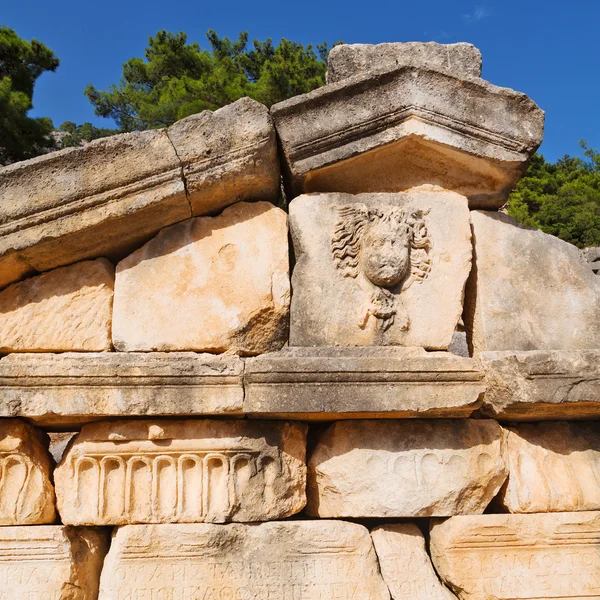 ruins stone and theatre in  antalya  arykanda turkey asia sky a