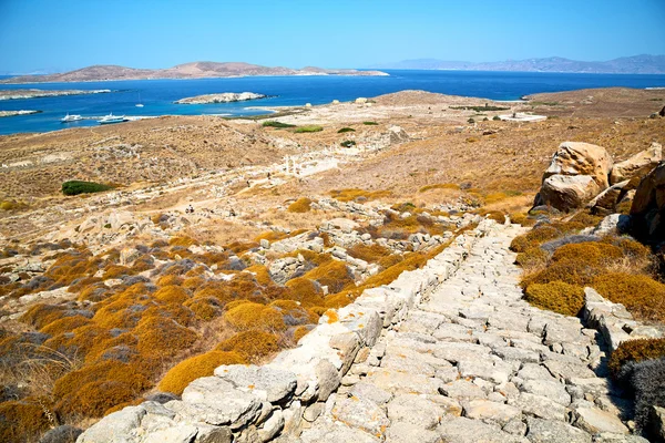 Tempel in Delos alte Ruinenstätte — Stockfoto