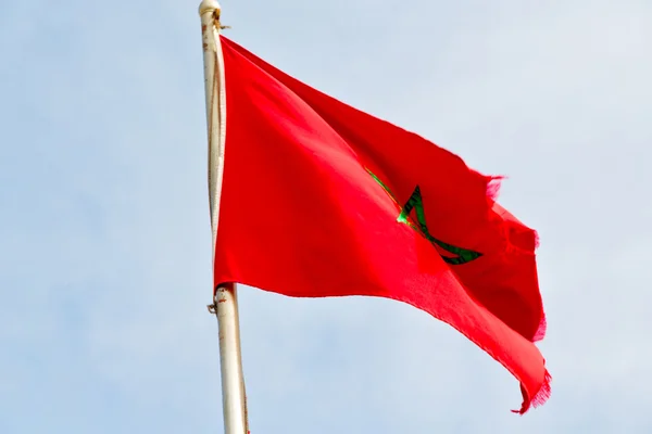 Integetett zászló kék ég színe hullám Tunézia — Stock Fotó