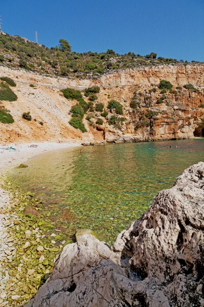 Asia in thurkey antalya lycia way water rocks and sky near the n — Stok Foto