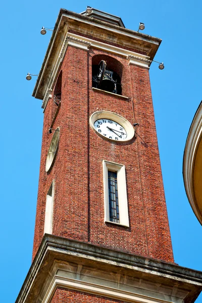 Building  clock tower in italy europe    bell — Stock Photo, Image