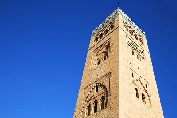 Historia maroc minaretu religii i niebieski niebo — Zdjęcie stockowe