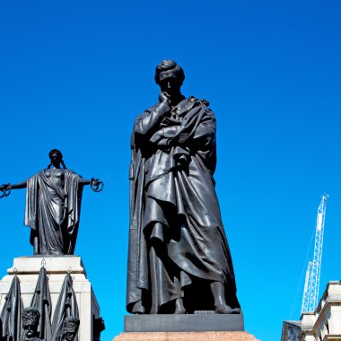 Mermer ve heykeli eski Londra İngiltere'de