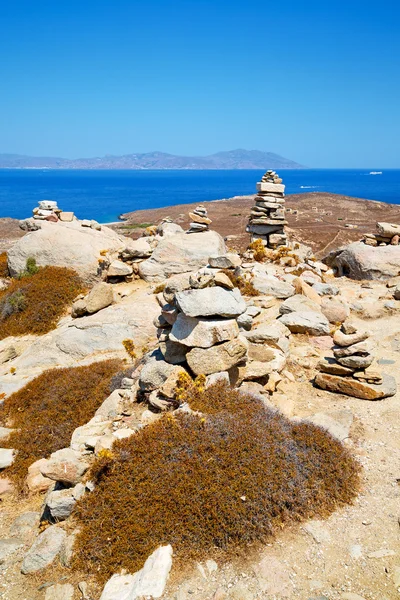 Mer à delos en Grèce l'acropole historique et — Photo