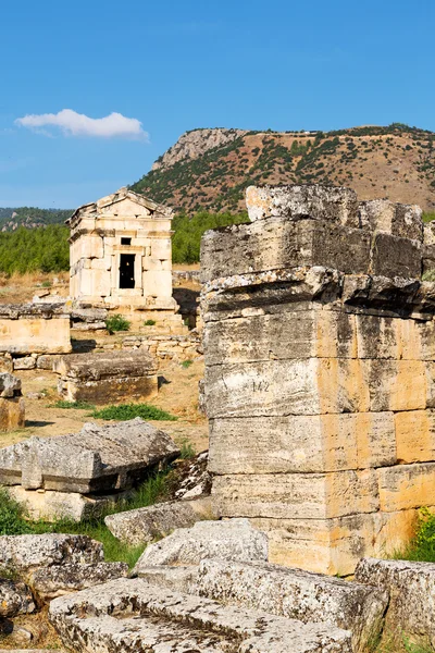 E história romana pamukkale a coluna — Fotografia de Stock