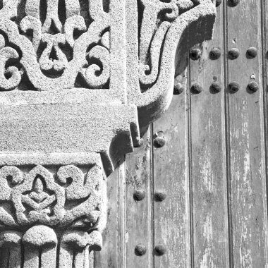 Fas eski kapı ve tarihsel çivi ahşap