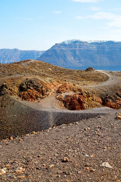 在欧洲的希腊火山土地天空海 — 图库照片