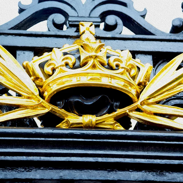In london england the old metal gate  royal palace — Stock Photo, Image
