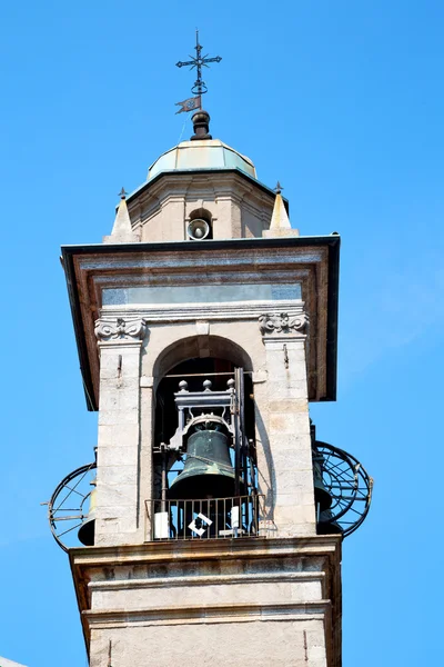 Monumento torre relógio em pedra itália e sino — Fotografia de Stock