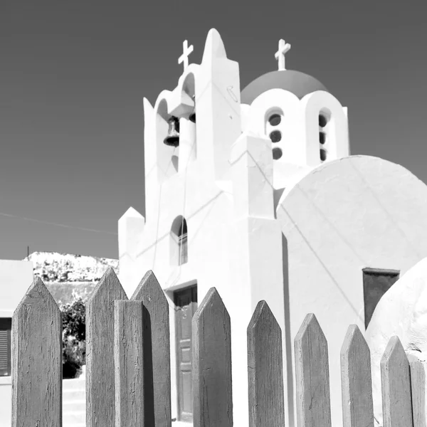 산 토 리 니 그리스 ol에 교차 하는 아키텍처 흰색 배경 — 스톡 사진