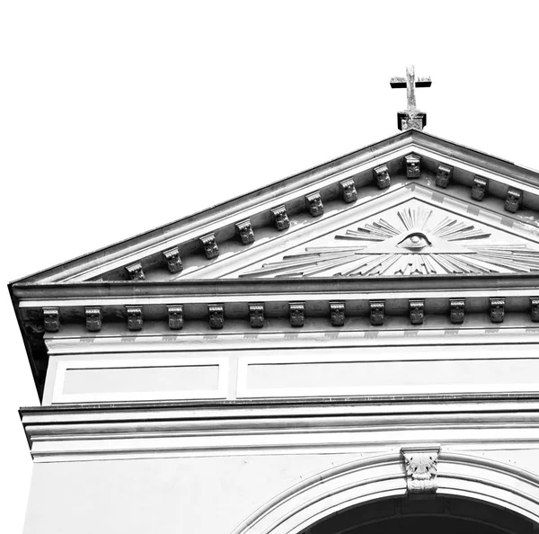 Porta de entrada em itália ancian madeira e texto tradicional — Fotografia de Stock