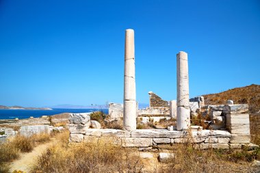 delos Akropolis ve site ünlü