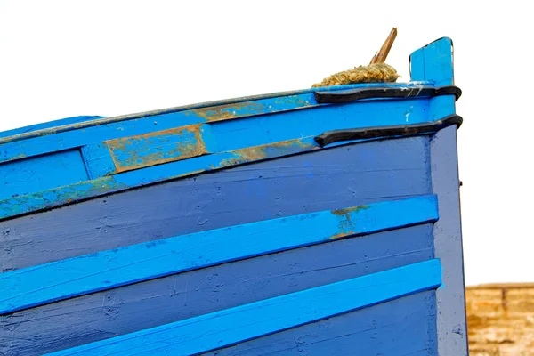 Boot in Afrika Marokko oude haven houten pier — Stockfoto