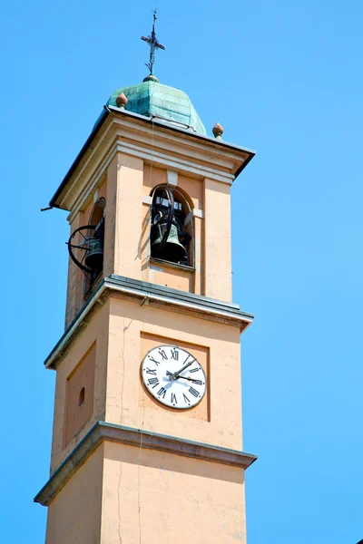 Antigua torre del reloj en italia campana de Europa — Foto de Stock