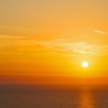 Santorini Yunanistan günbatımı ve gökyüzü Akdeniz Kızıldeniz