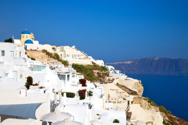 Yunanistan'ın santorini Akdeniz ve ch yakınındaki tarihi kent