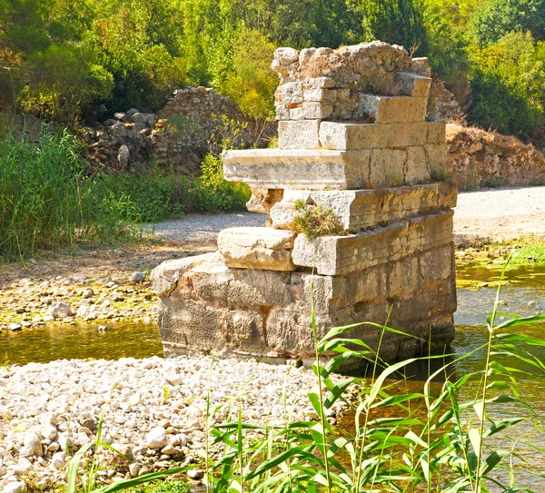 Olympos горный куст анатолийского наследия руины с холма — стоковое фото