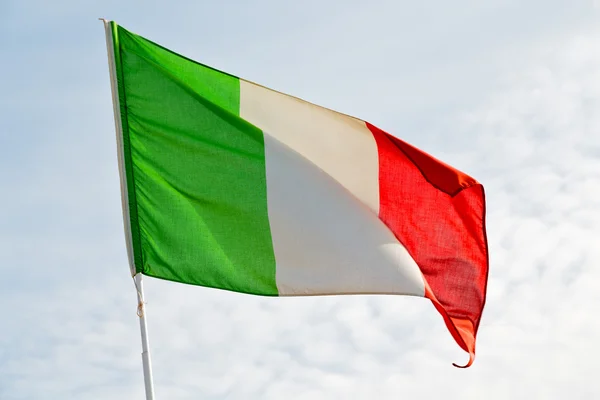 Italy    flag in sky  colour and wave — Stock Photo, Image