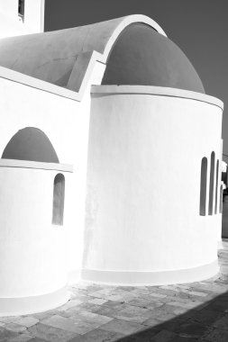 Santorini Yunanistan eski yapılar ve gökyüzü