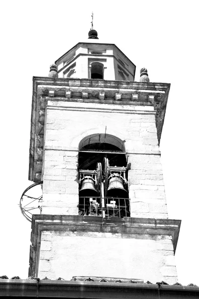 Building  clock tower in italy europe old  stone and bell — Stock Photo, Image