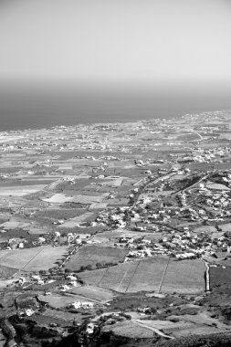 Kiklad Adaları Yunanistan santorini Avrupa gökyüzü deniz ve köyden '