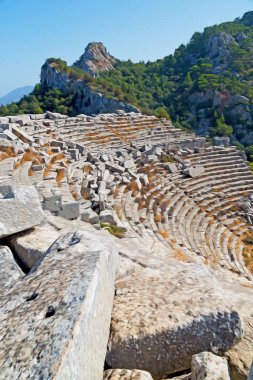 eski tapınak ve termessos antalya Türkiye Asya gökyüzü tiyatroda