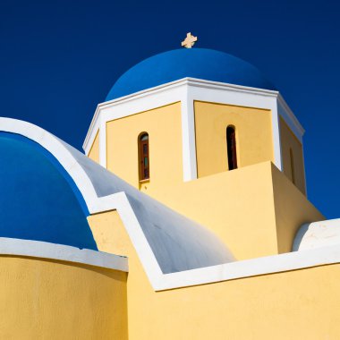 Santorini Yunanistan eski yapılar ve gökyüzü