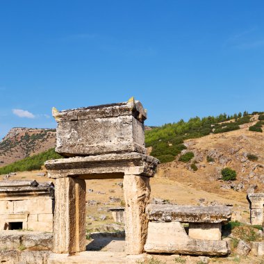 ve Roma Tapınağı geçmiş pamukkale eski İnşaat olarak