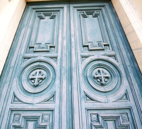 Antigua puerta en italia tierra europa arquitectura y madera el histórico — Foto de Stock