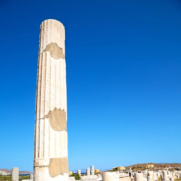 デロス島ギリシャ歴史アクロポリスの考古学と旧瑞 — ストック写真