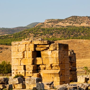 geçmiş pamukkale eski yapılar Asya Türkiye'de sütun 