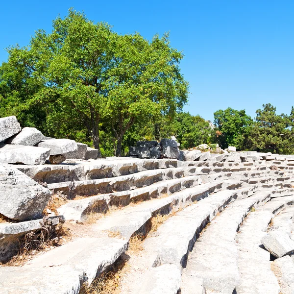 老庙和剧院在 termessos 安塔利亚土耳其亚洲天空 — 图库照片