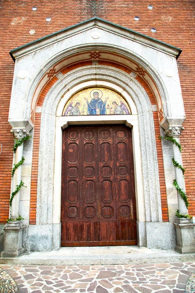 Old door in   and wood the historical gate — Stock Photo, Image