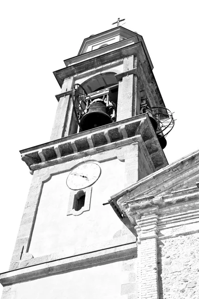 Bau uhrturm in italien europa alter stein und glocke — Stockfoto