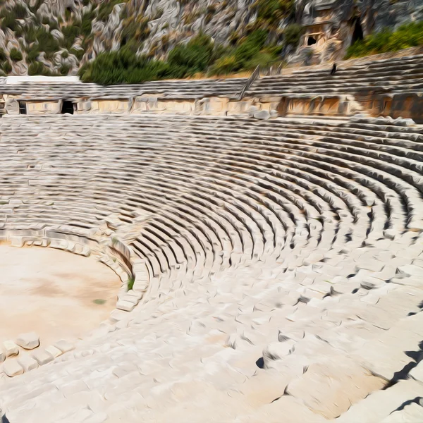 Αρχαιολογία θέατρο στην Τουρκία Μύρα Ευρώπη παλιά Ρωμαϊκή νεκρόπολη — Φωτογραφία Αρχείου