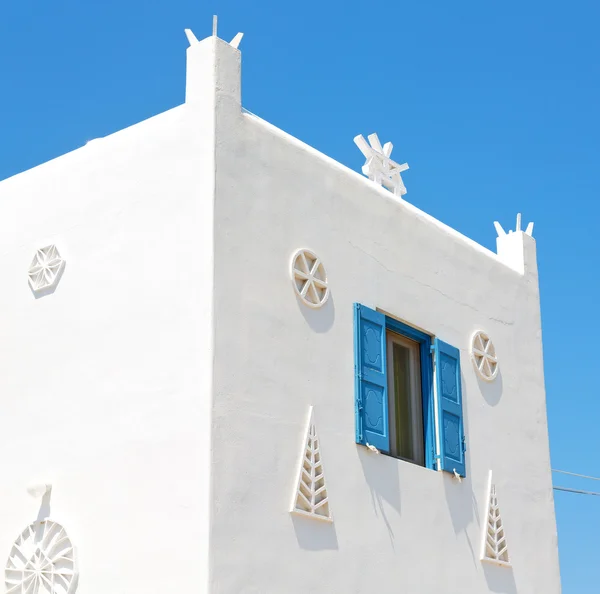 In the isle of greece antorini europe old house and white color — Stock Photo, Image
