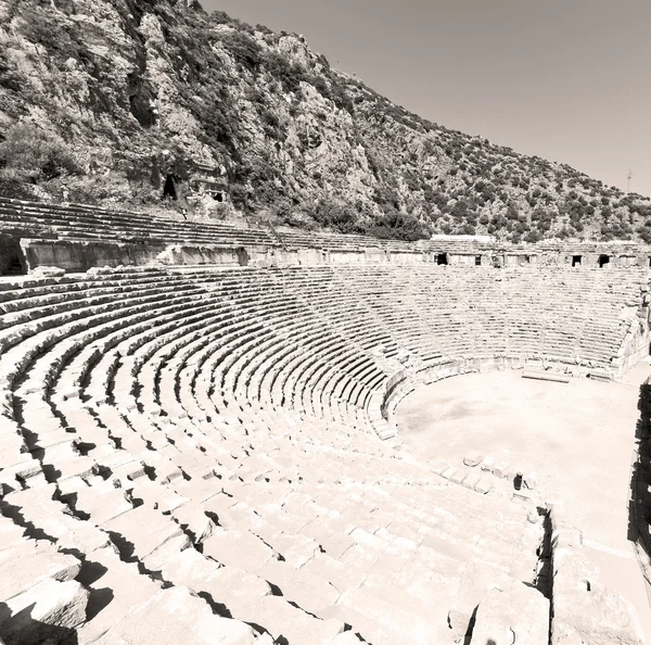 Myra Türkiye Avrupa eski Roma Nekropolü tiyatroda Arkeoloji — Stok fotoğraf