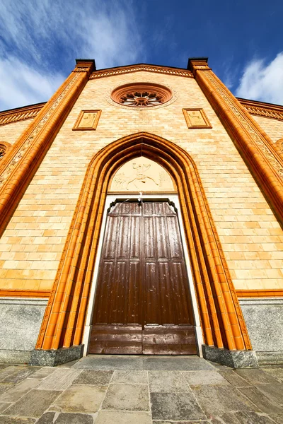 Lombardia na villa cortese igreja velha tijolo fechado — Fotografia de Stock