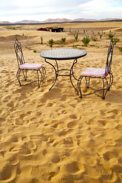 Y asiento en el desierto — Foto de Stock