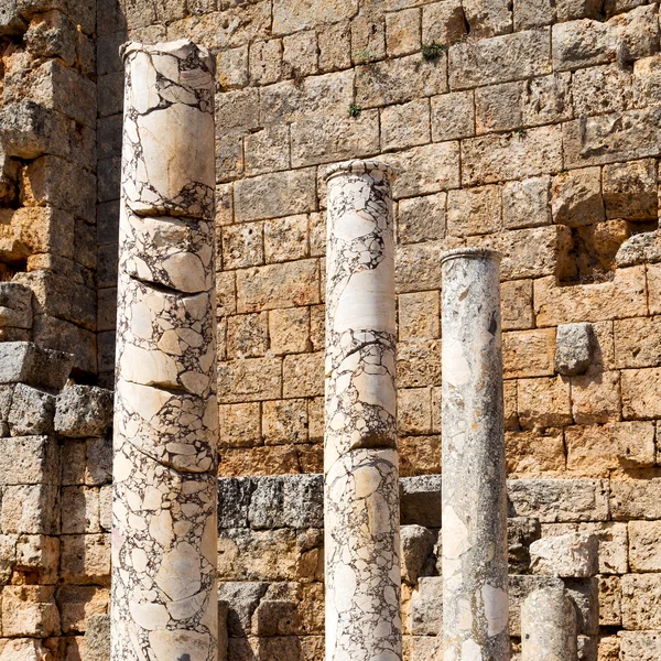 Perge oude constructie in Azië Turkije de kolom en de Romeinse — Stockfoto