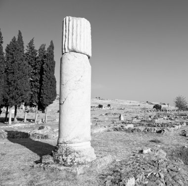 geçmiş pamukkale eski yapılar Asya Türkiye'de sütun 