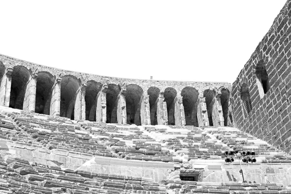 Aspendos e quebrado no peru europa o antigo teatro abstrac — Fotografia de Stock