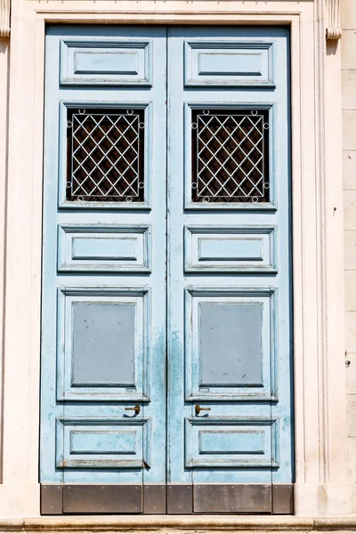 Détail dans le mur italie terre bois le bleu historique — Photo