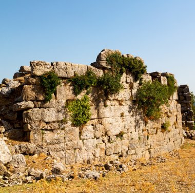tepeden Asya Türkiye selge eski mimari kalıntılar ve na