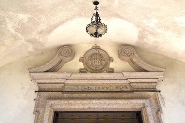 Soyut kilise kapı İtalya lombardy sokak lambası