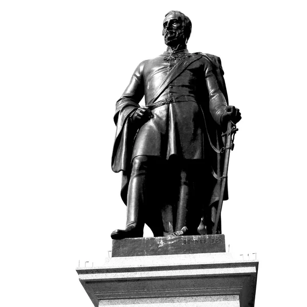 Marble and statue in old city of london england — Stock Photo, Image