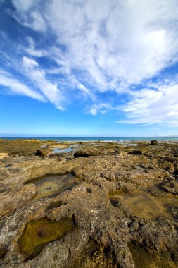 lanzarote Adası köpük rock İspanya ortamındaki ışık plaj su
