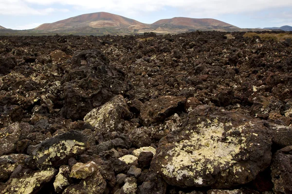 Vulkanische steen in los vulkanen lanzarote Spanje timanfaya rock — Stockfoto