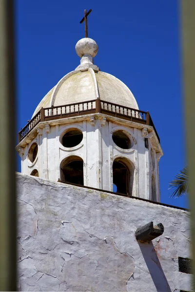 タワー テギセ ランサローテ島スペイン古い壁テラス教会私 — ストック写真