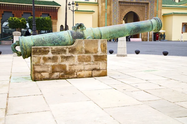 Bronze cannon in africa morocco  green  and — Stock Photo, Image